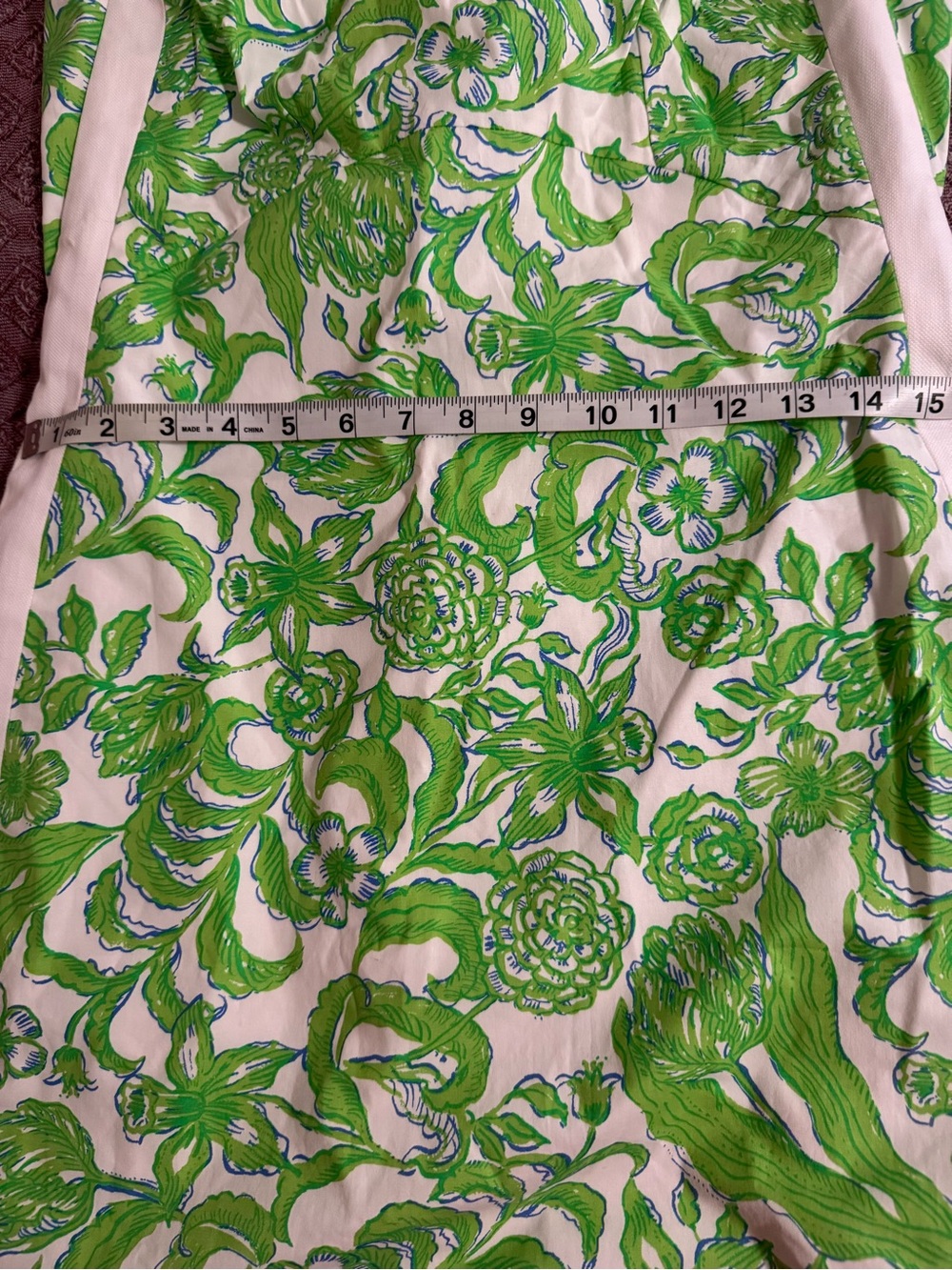 NWT Lilly Pulitzer White Shift Dress with Bright Green Floral Pattern Size 4 - Picture 9 of 9
